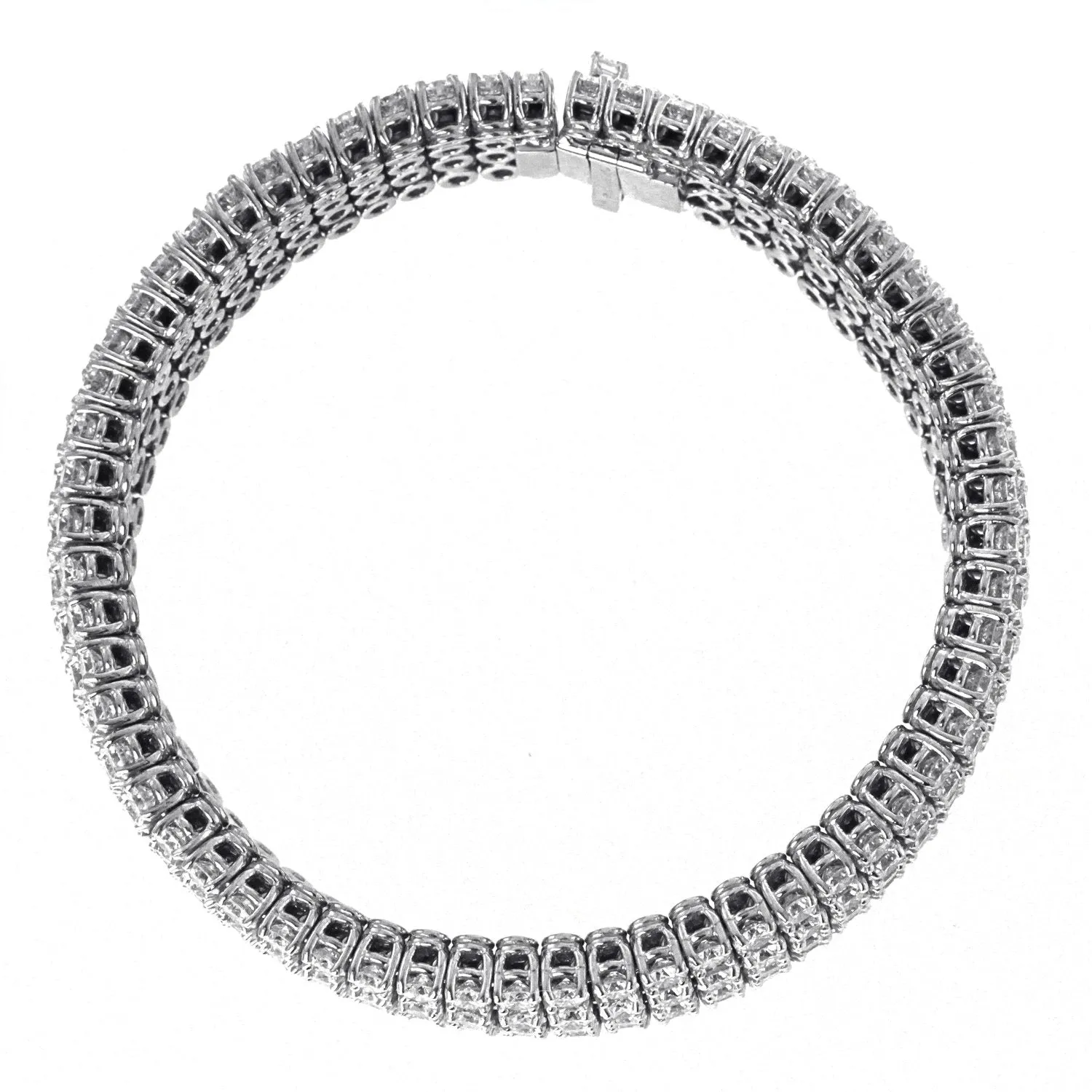 18K White Gold Diamond Bracelet with Five Rows And Total 25.15 CT Diamonds