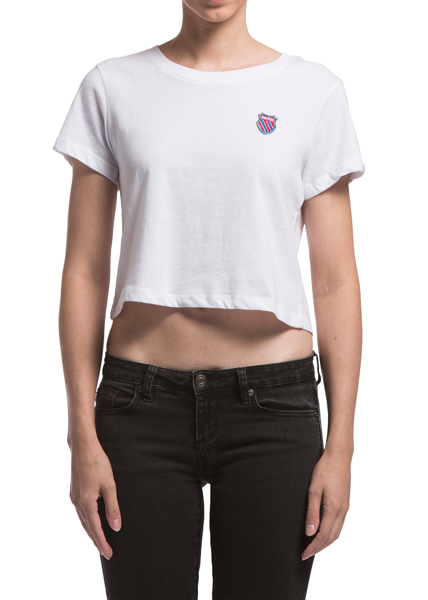 192435-194 | Women's Tiebreaker Cropped Tee | Stark White - Buy now!