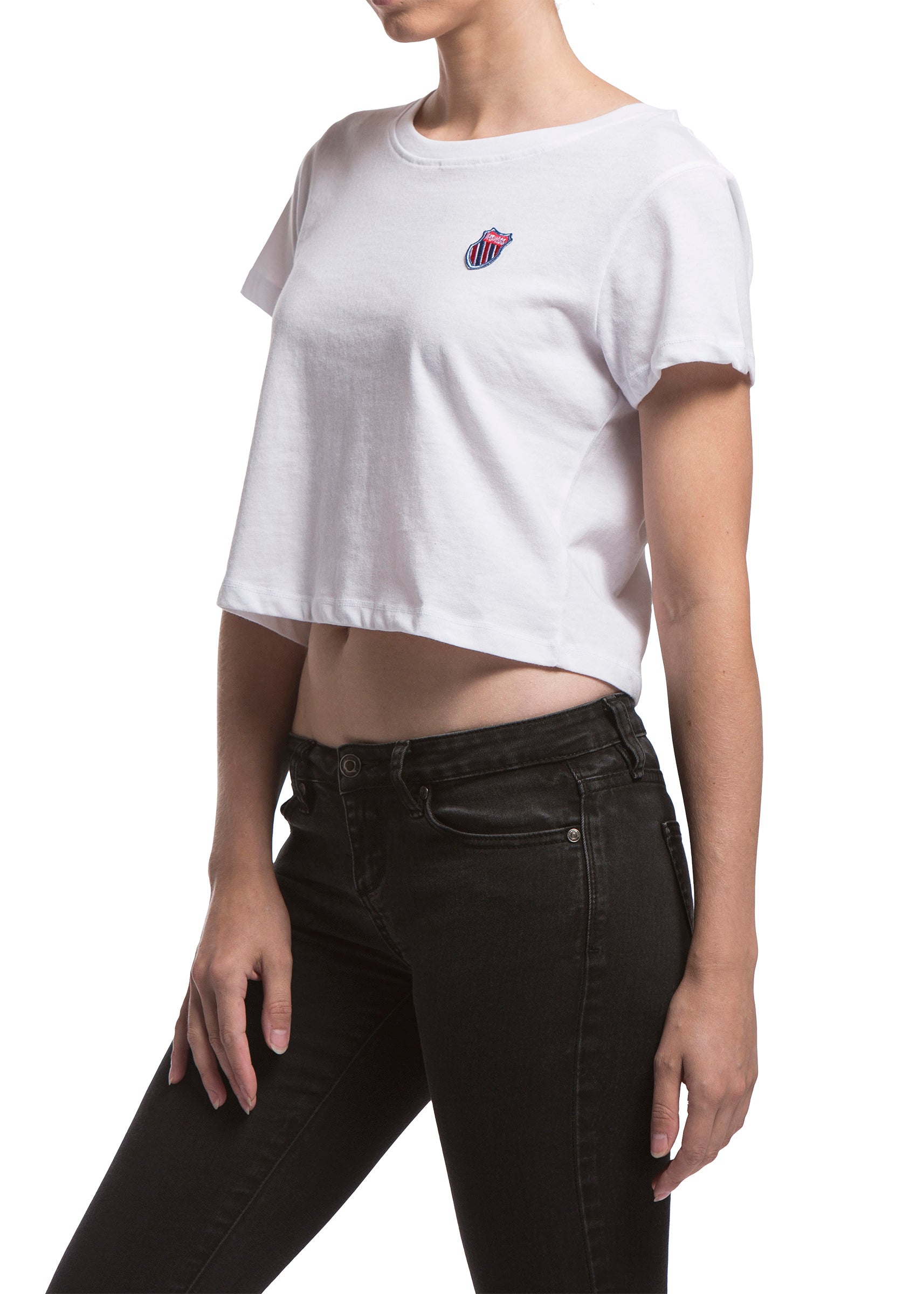 192435-194 | Women's Tiebreaker Cropped Tee | Stark White - Buy now!