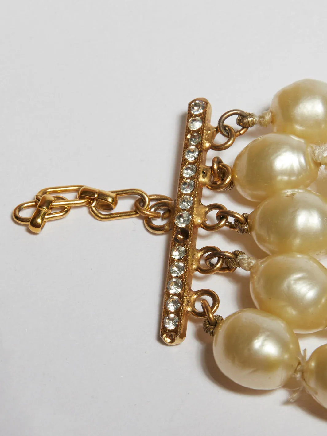 Vintage Baroque Pearl Bracelet with Five Rows of Knots