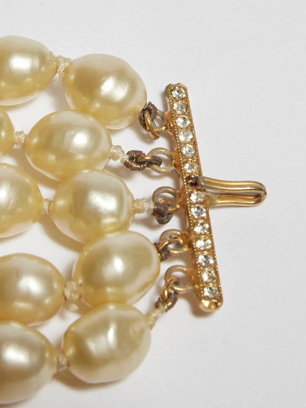 Vintage Baroque Pearl Bracelet with Five Rows of Knots