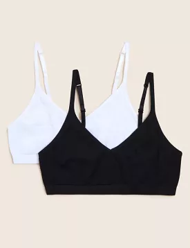 2-pack seamless crop tops for kids aged 9 to 16 years