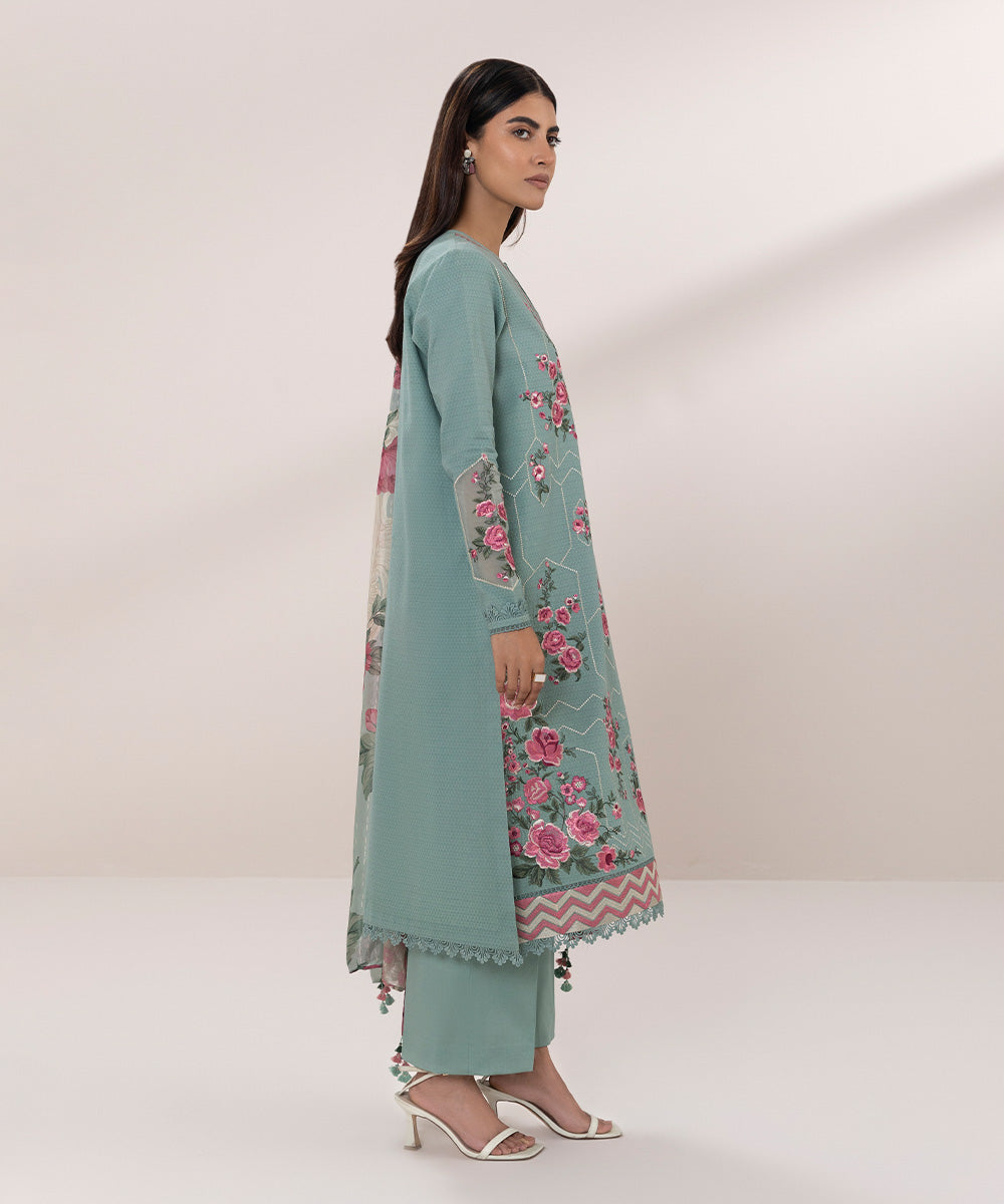 3 Piece - Embroidered Dobby Suit | Shop Now