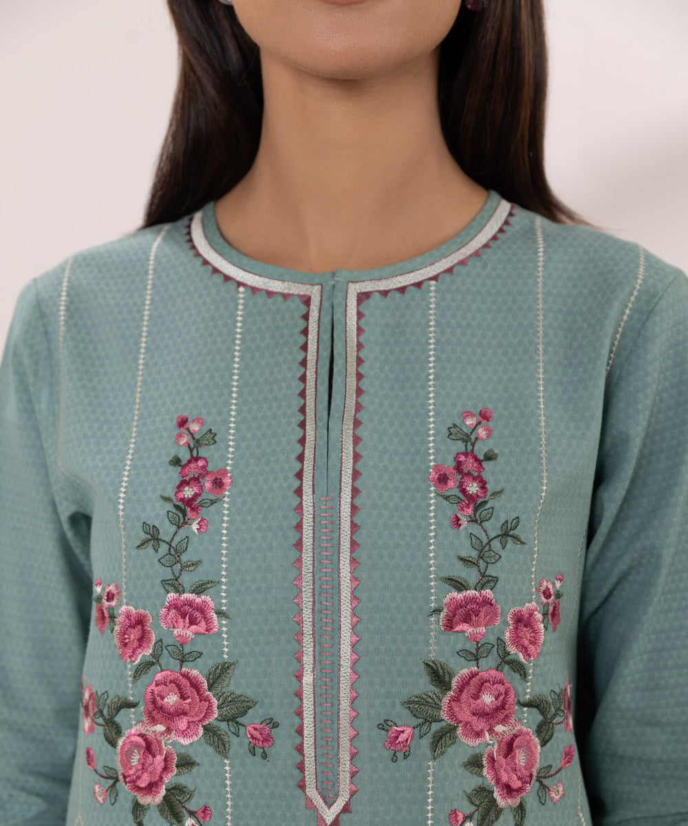 3 Piece - Embroidered Dobby Suit | Shop Now