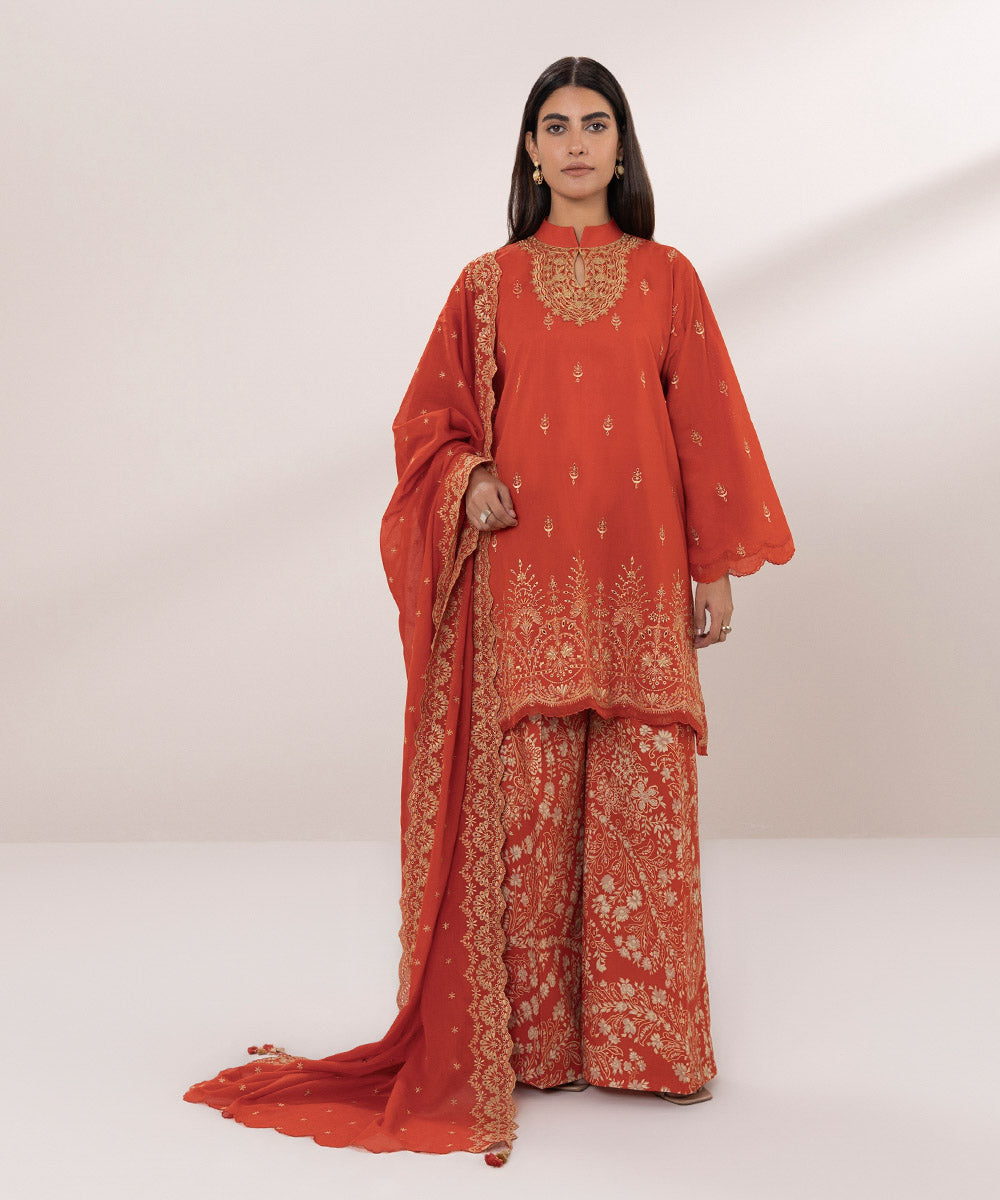 3 Piece Embroidered Lawn Suit - Buy Now!