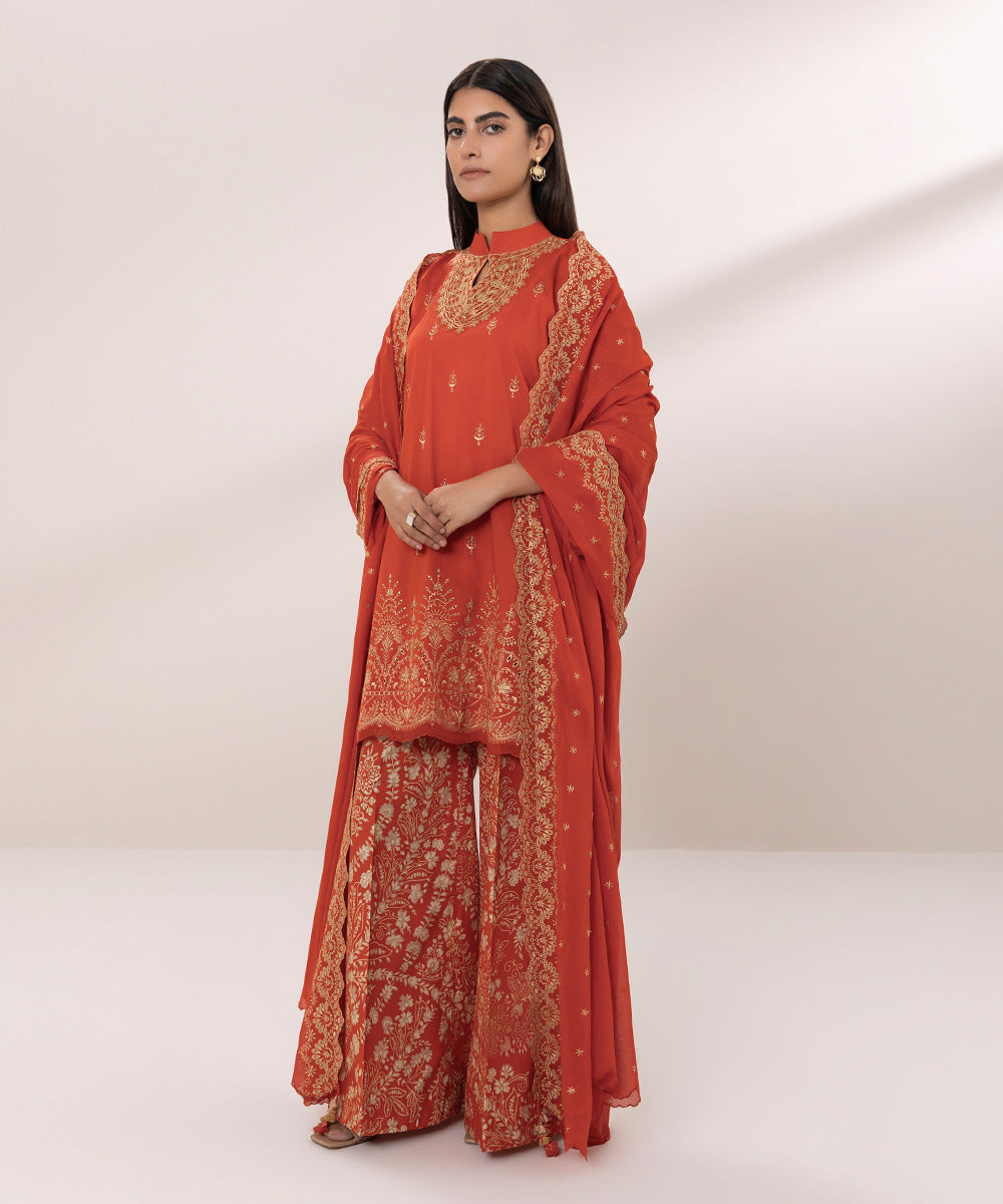 3 Piece Embroidered Lawn Suit - Buy Now!