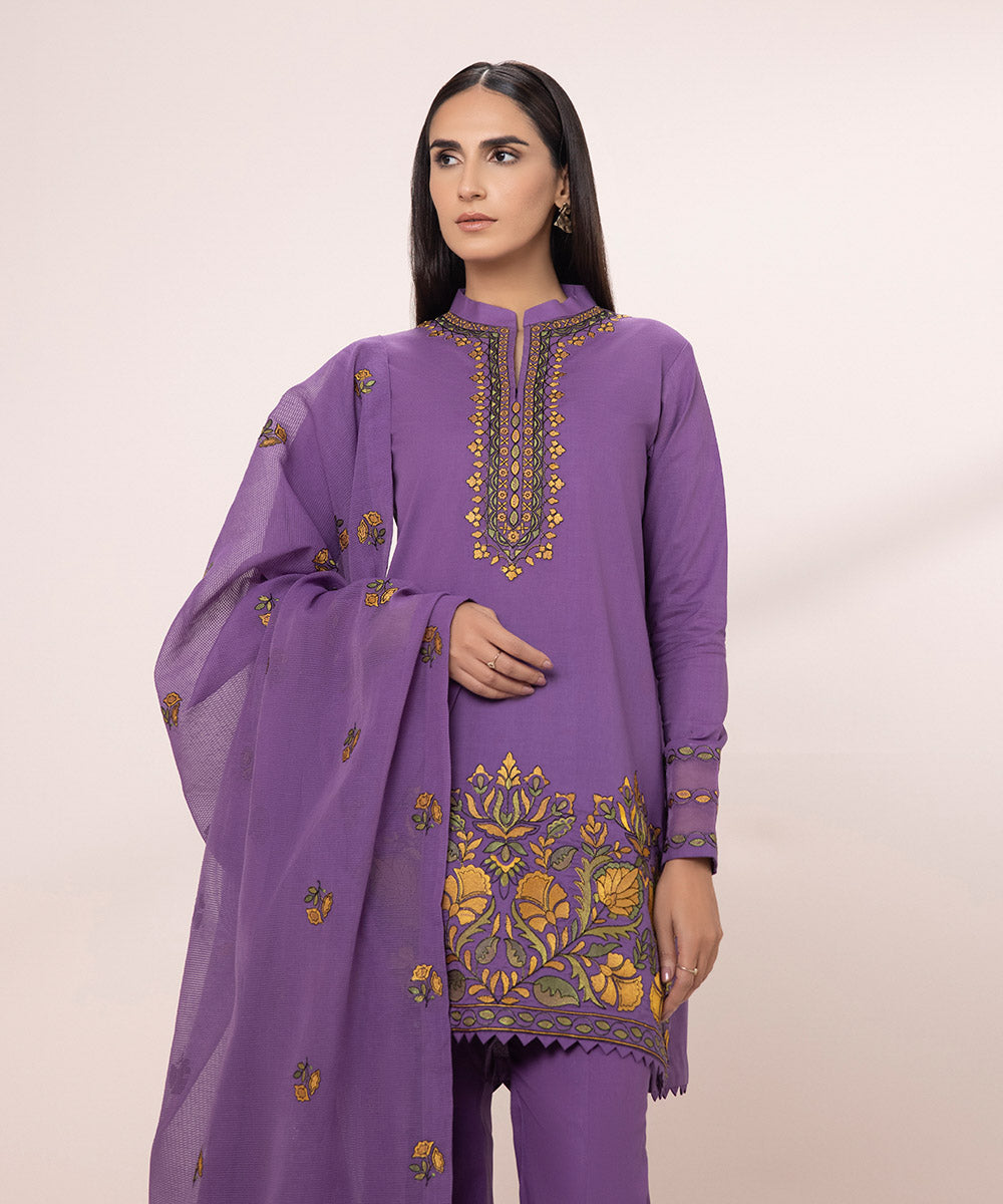 3 Piece Embroidered Lawn Suit - Shop Latest Collection Online