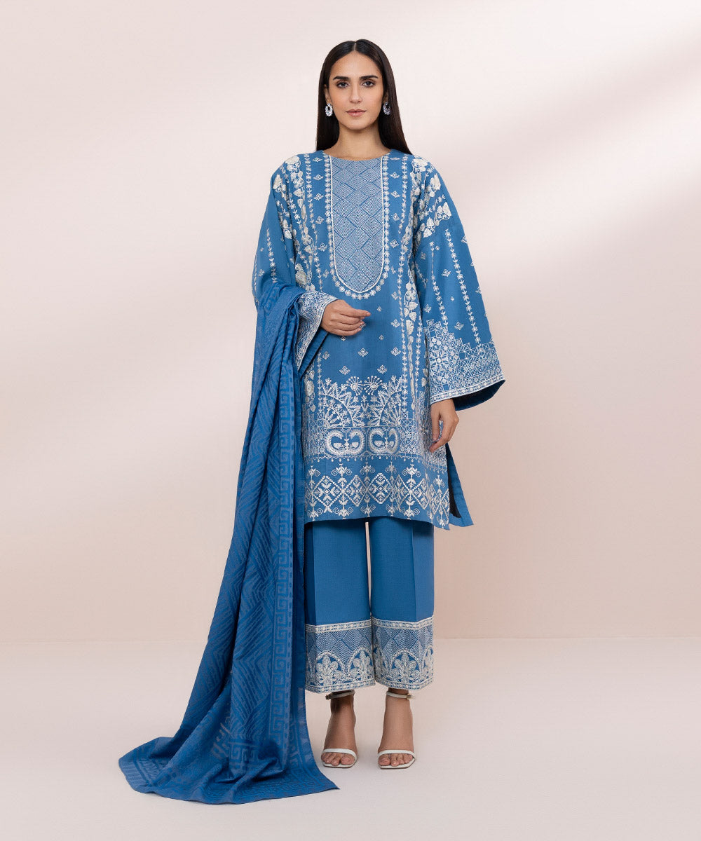 3 Piece Embroidered Lawn Suit - Shop Now