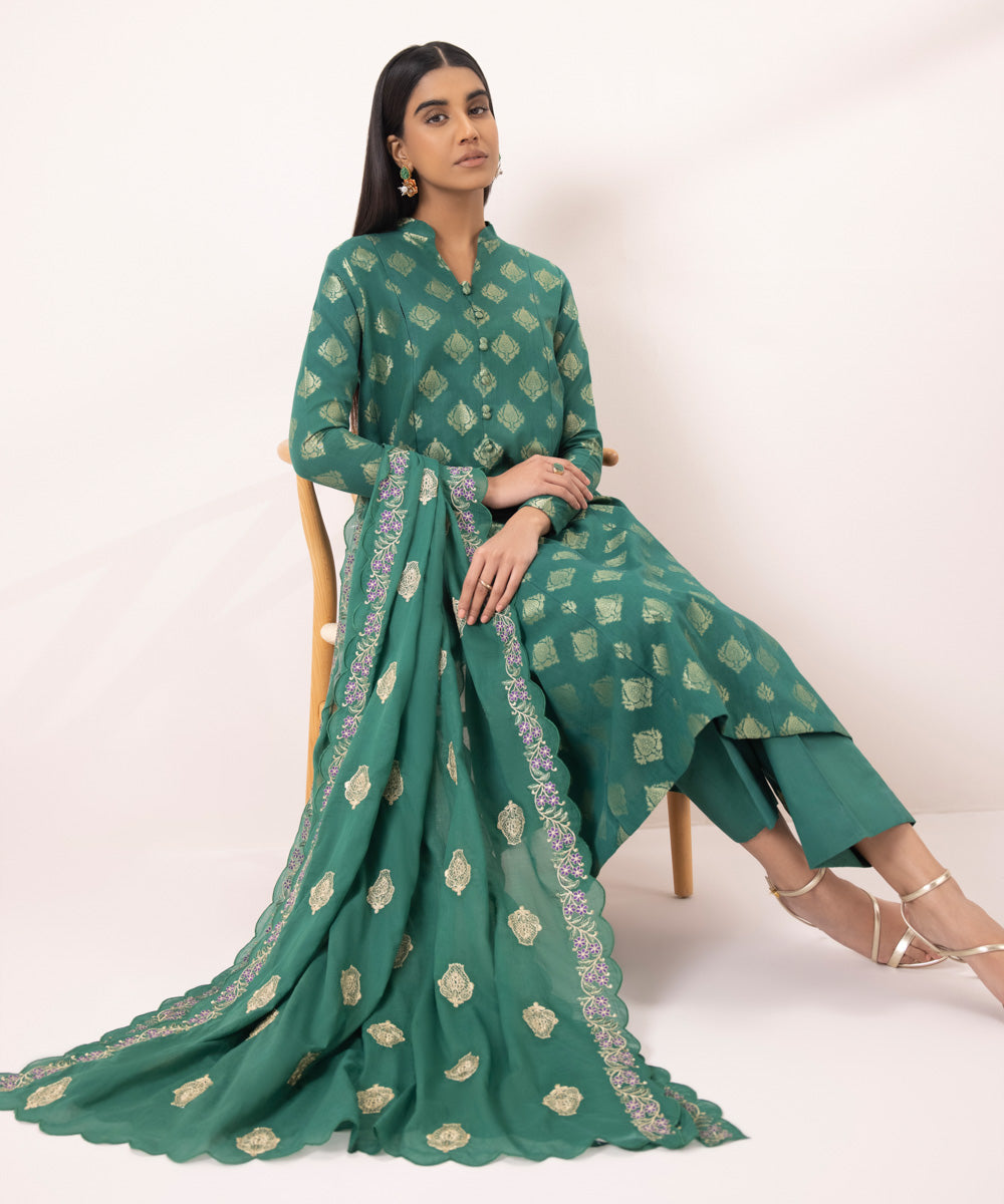 3 Piece - Jacquard Suit with Embroidery