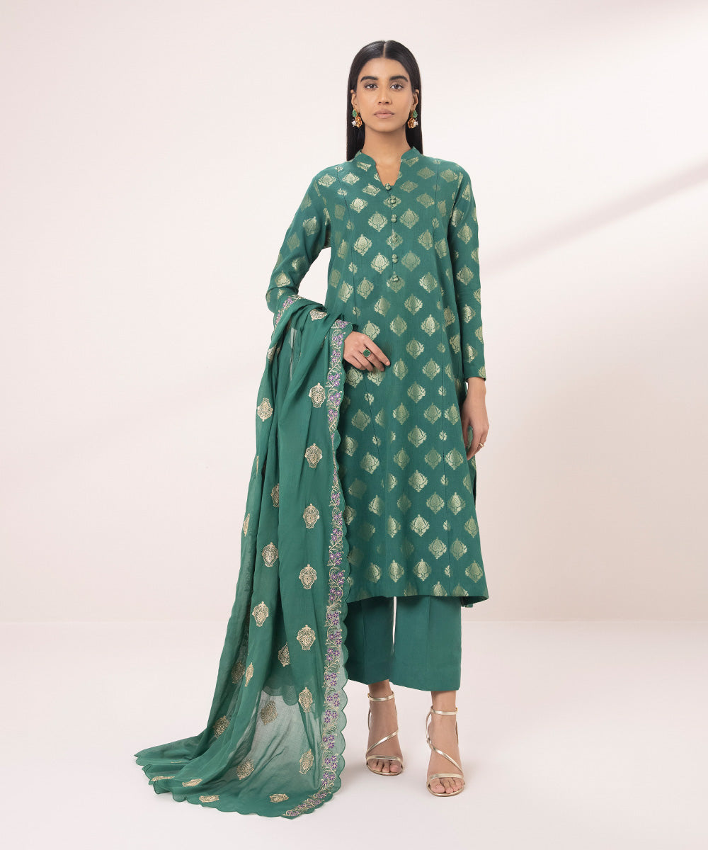 3 Piece - Jacquard Suit with Embroidery