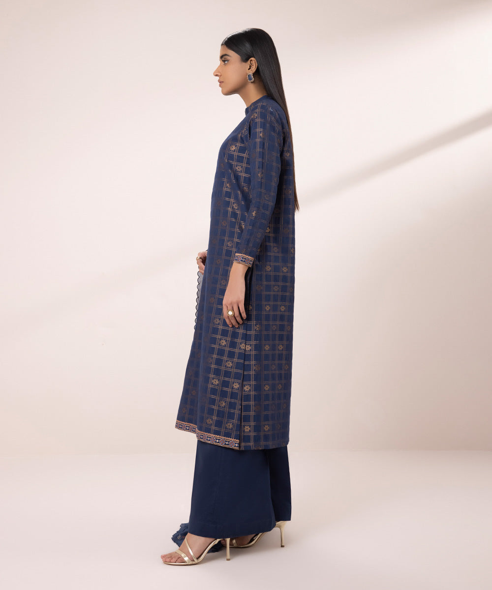 3 Piece Jacquard Suit with Embroidery