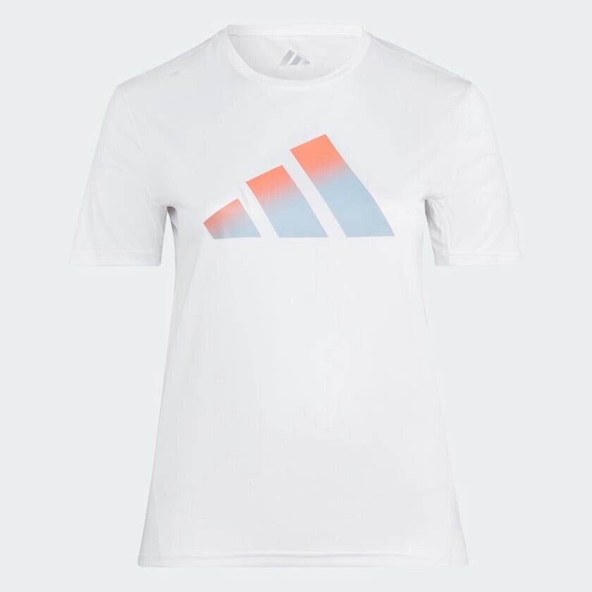 adidas Run Icons 3 Bar Men's Running T-Shirt - White Fitness Top with Aeroready Technology.