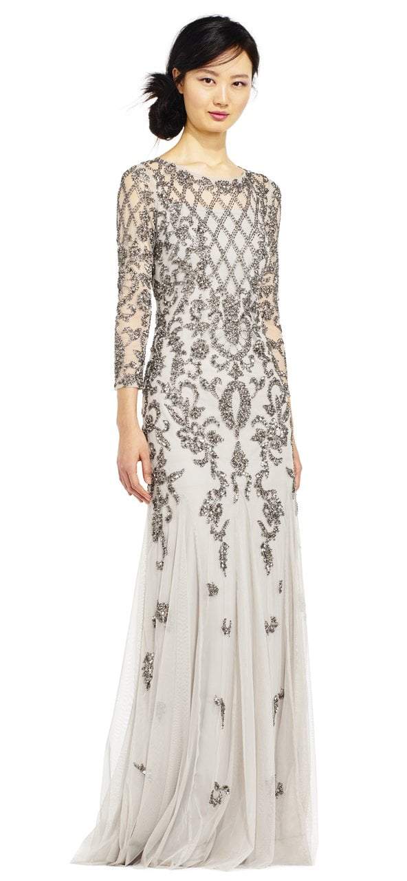 Adrianna Papell Beaded Jewel A-line Gown