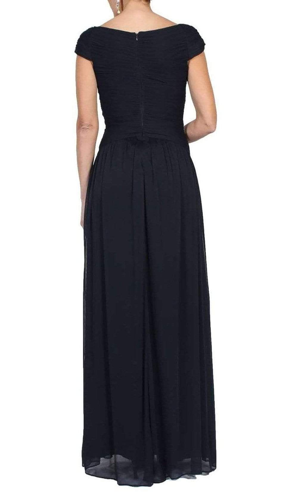 Adrianna Papell Cap Sleeve A-Line Gown - Embellished Ruched 09G879300