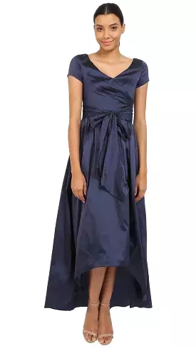 Adrianna Papell High-Low Gown - 81917430 Ruched Taffeta