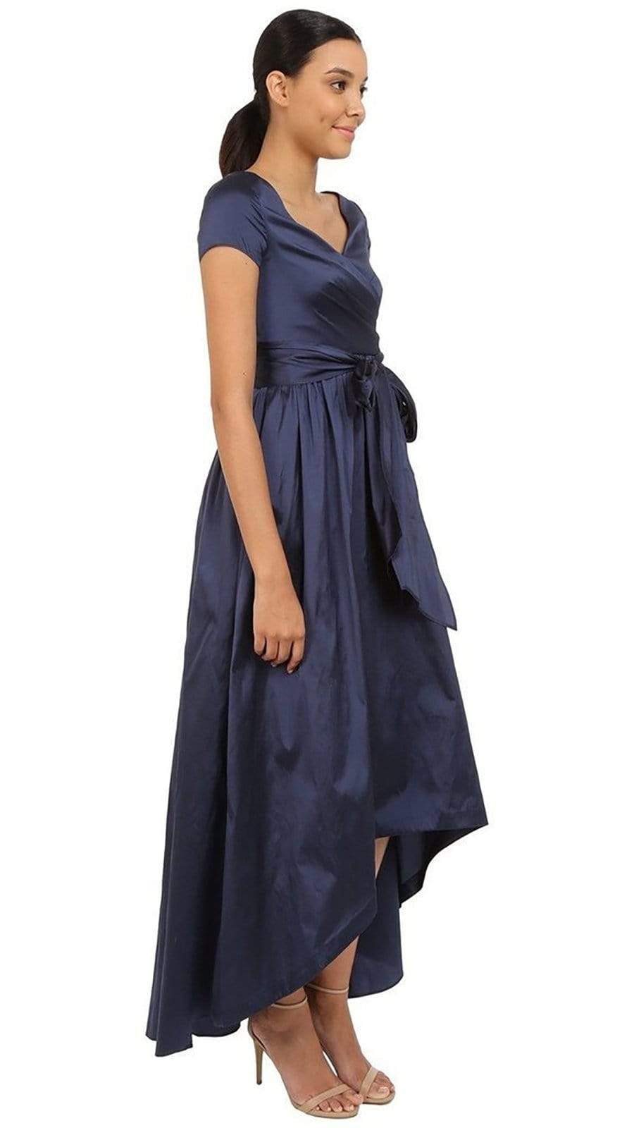 Adrianna Papell High-Low Gown - 81917430 Ruched Taffeta