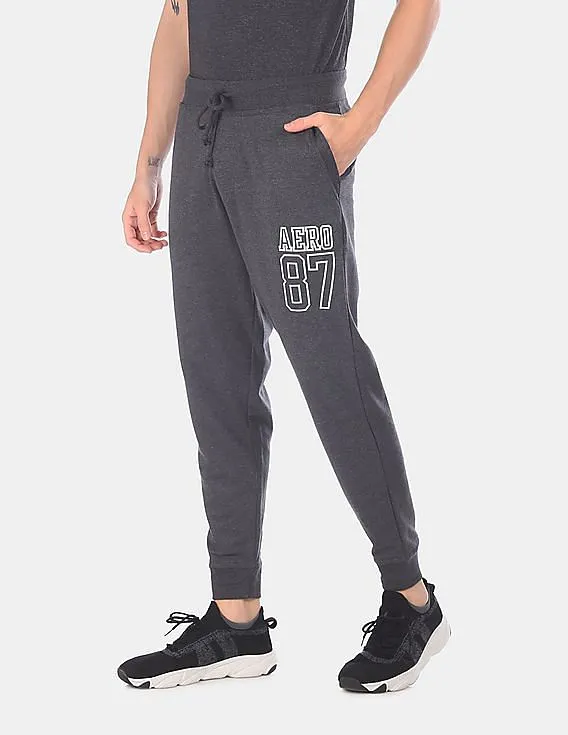 Heathered Charcoal Men's Joggers with Elasticized Drawstring Waist from Aeropostale