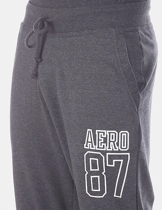 Heathered Charcoal Men's Joggers with Elasticized Drawstring Waist from Aeropostale