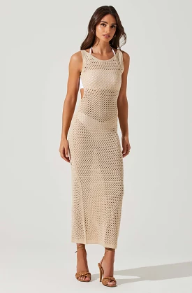 Aitana Open Back Knit Midi Dress