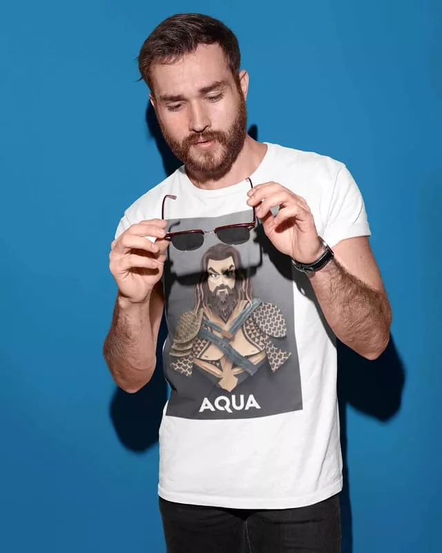 Aquaman Digital Graphics White T-shirt