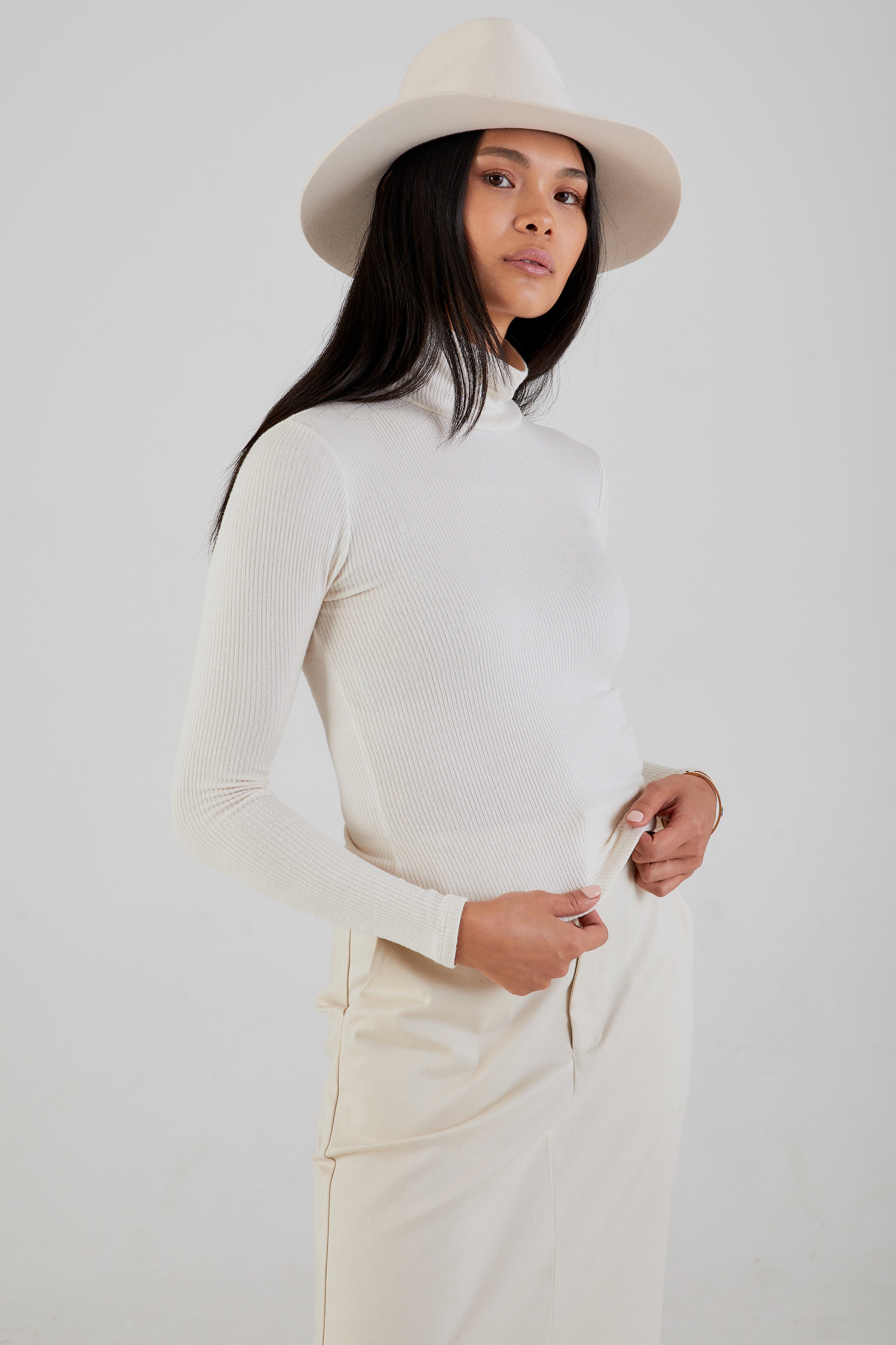 Archer Rib Turtleneck Gardenia