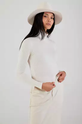 Archer Rib Turtleneck Gardenia