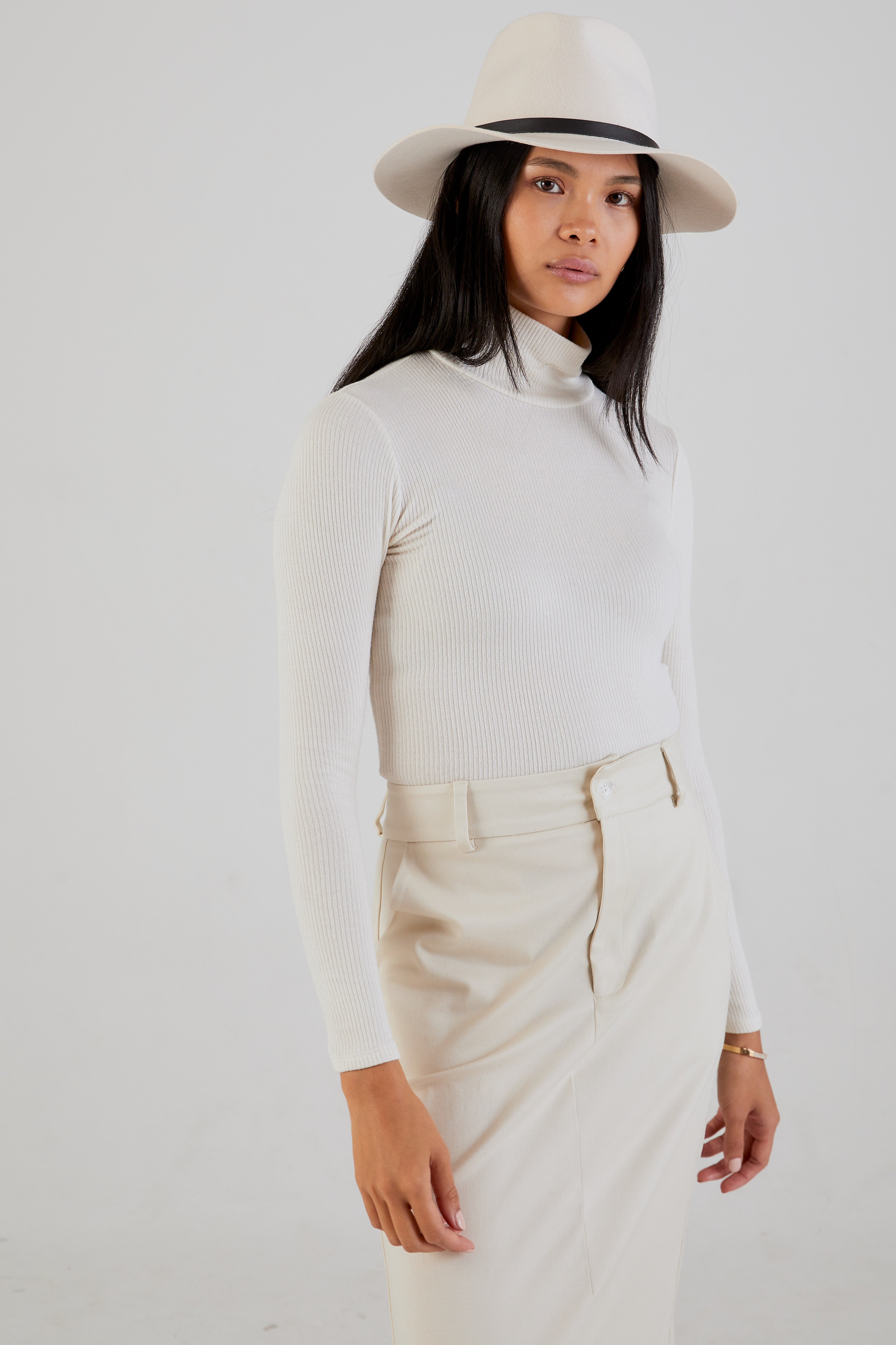 Archer Rib Turtleneck Gardenia