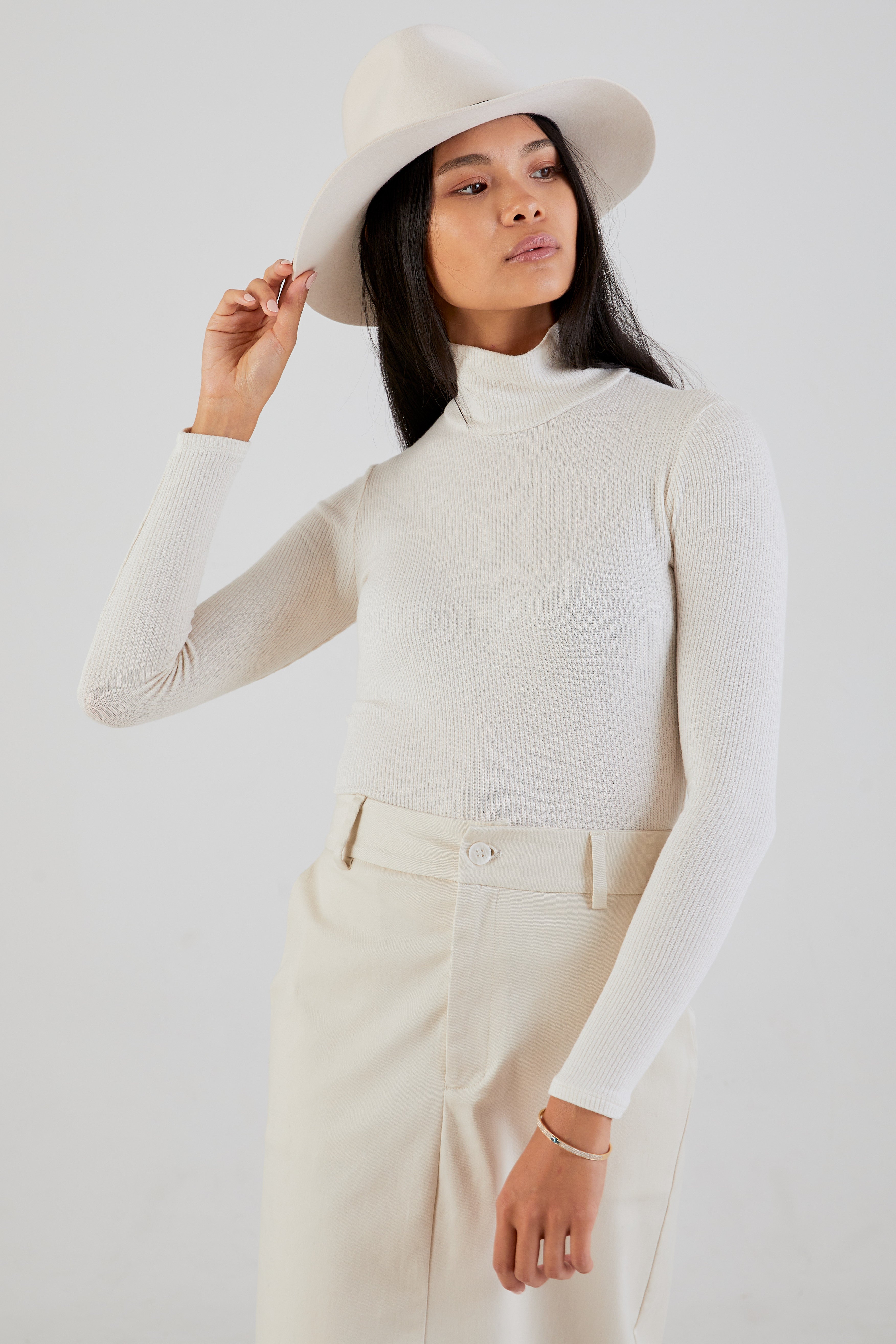 Archer Rib Turtleneck Gardenia