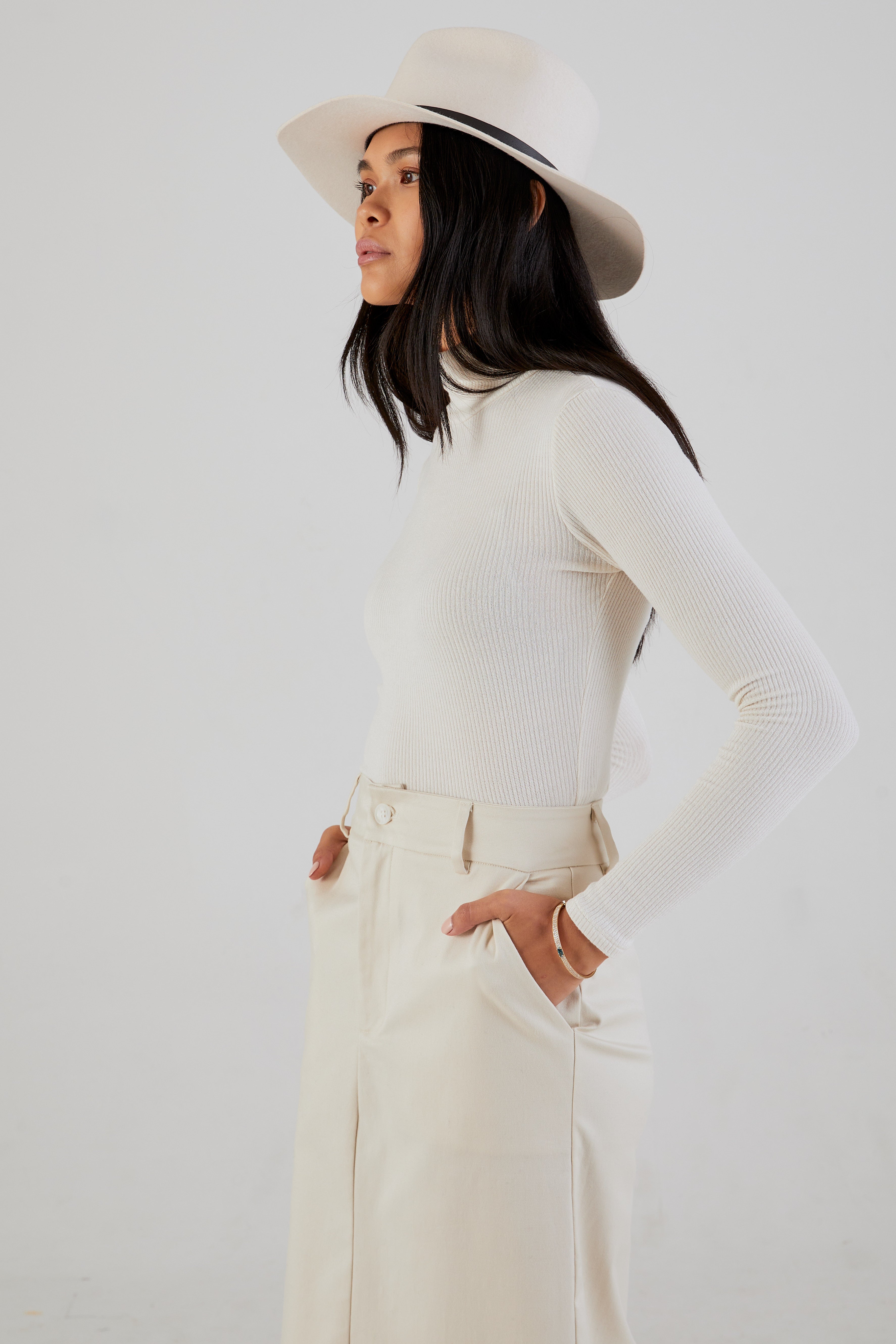 Archer Rib Turtleneck Gardenia