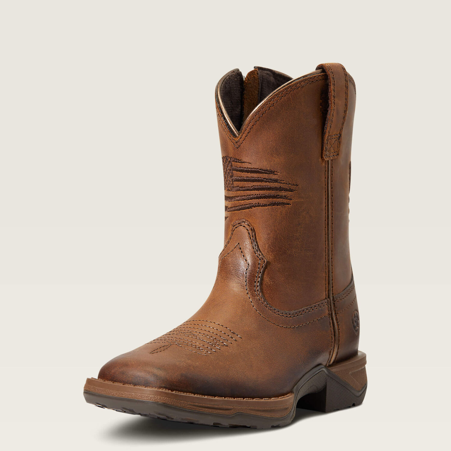 Distressed Brown Ariat Kids' Anthem Patriot Western Boot