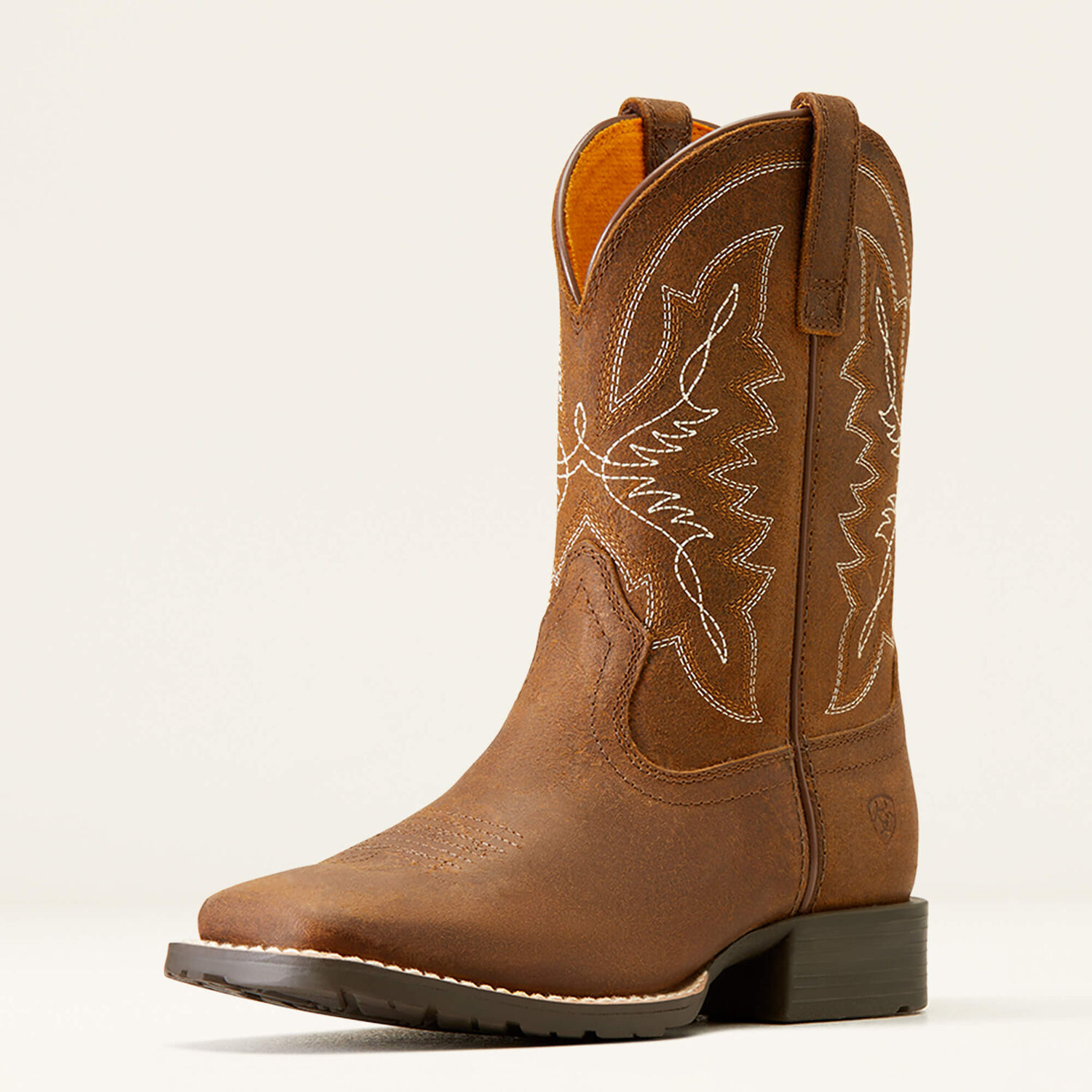 Distressed Tan Ariat Kids' Hybrid Rancher Western Boot