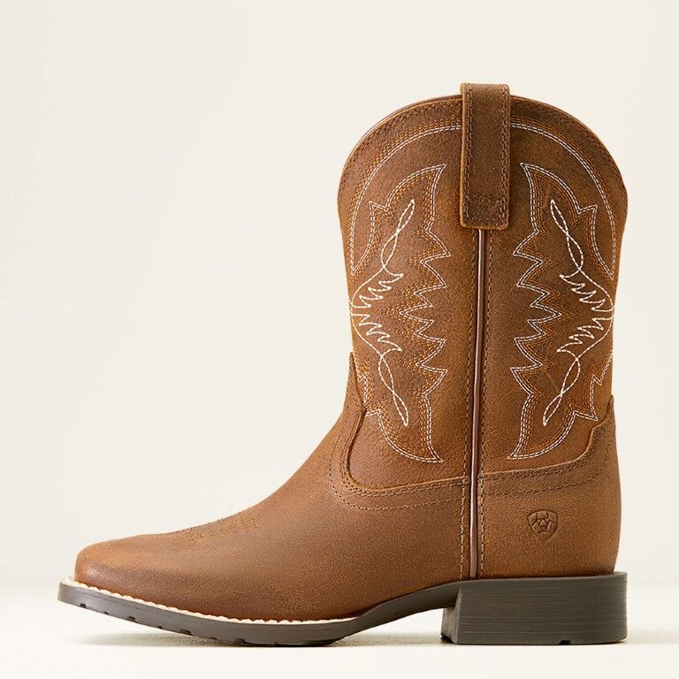 Distressed Tan Ariat Kids' Hybrid Rancher Western Boot