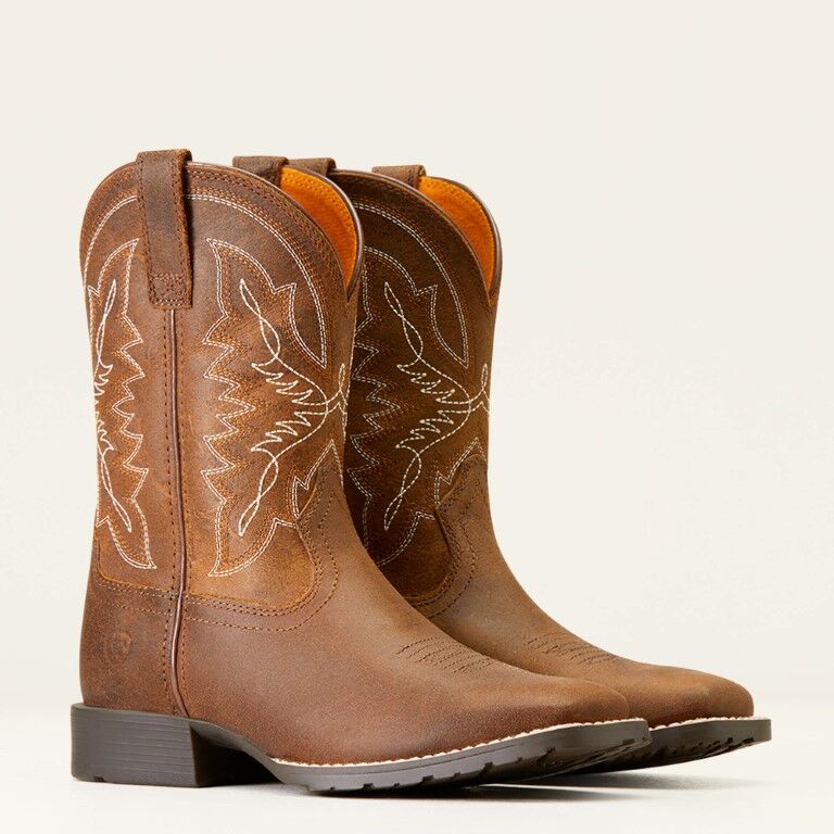 Distressed Tan Ariat Kids' Hybrid Rancher Western Boot