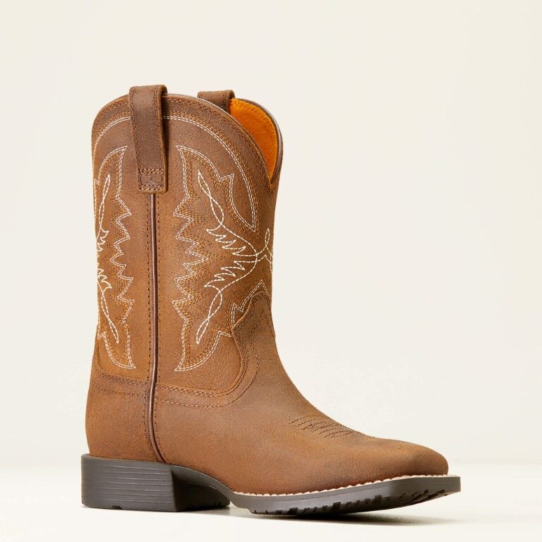 Distressed Tan Ariat Kids' Hybrid Rancher Western Boot