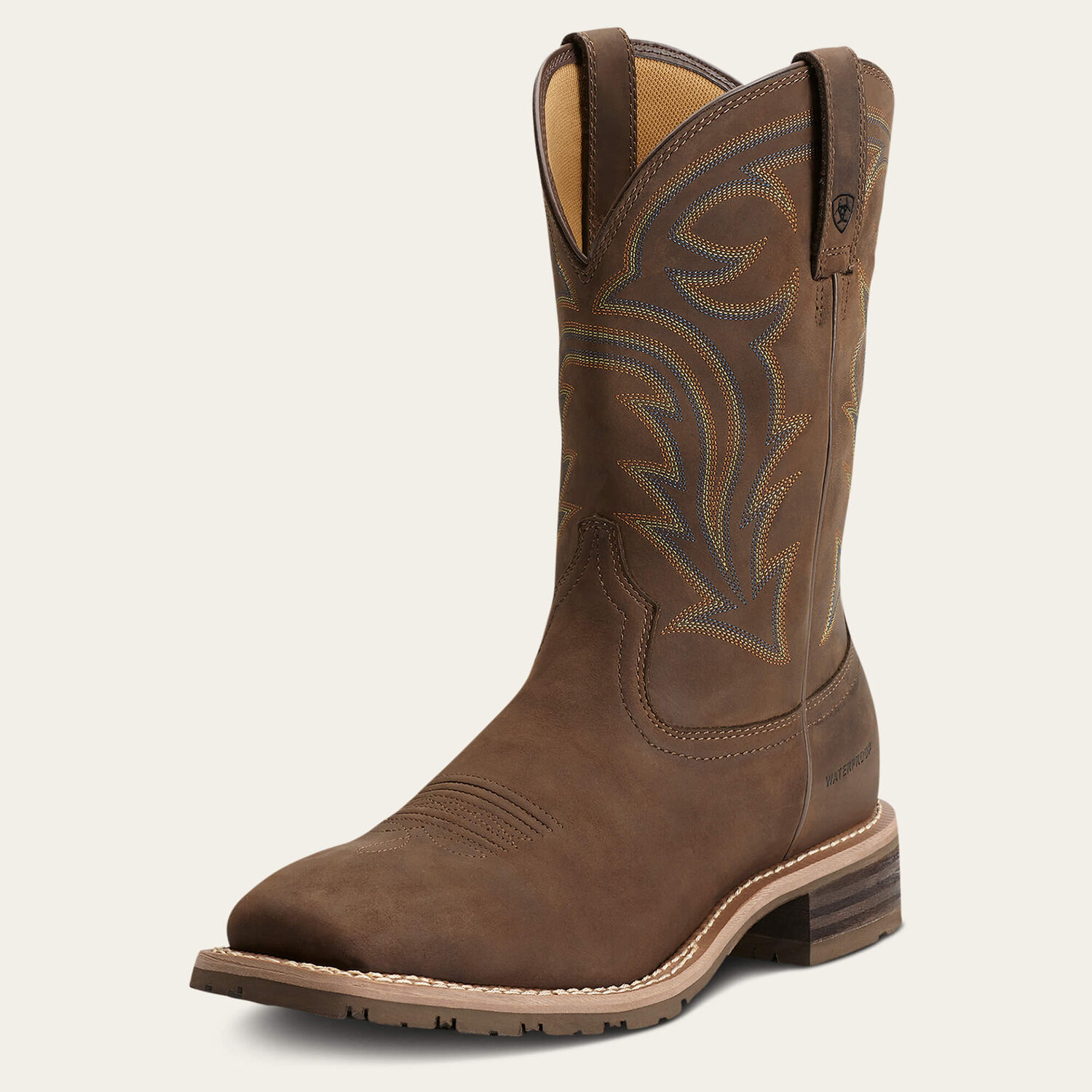 Ariat Waterproof Western Boot in Oily Distressed Brown