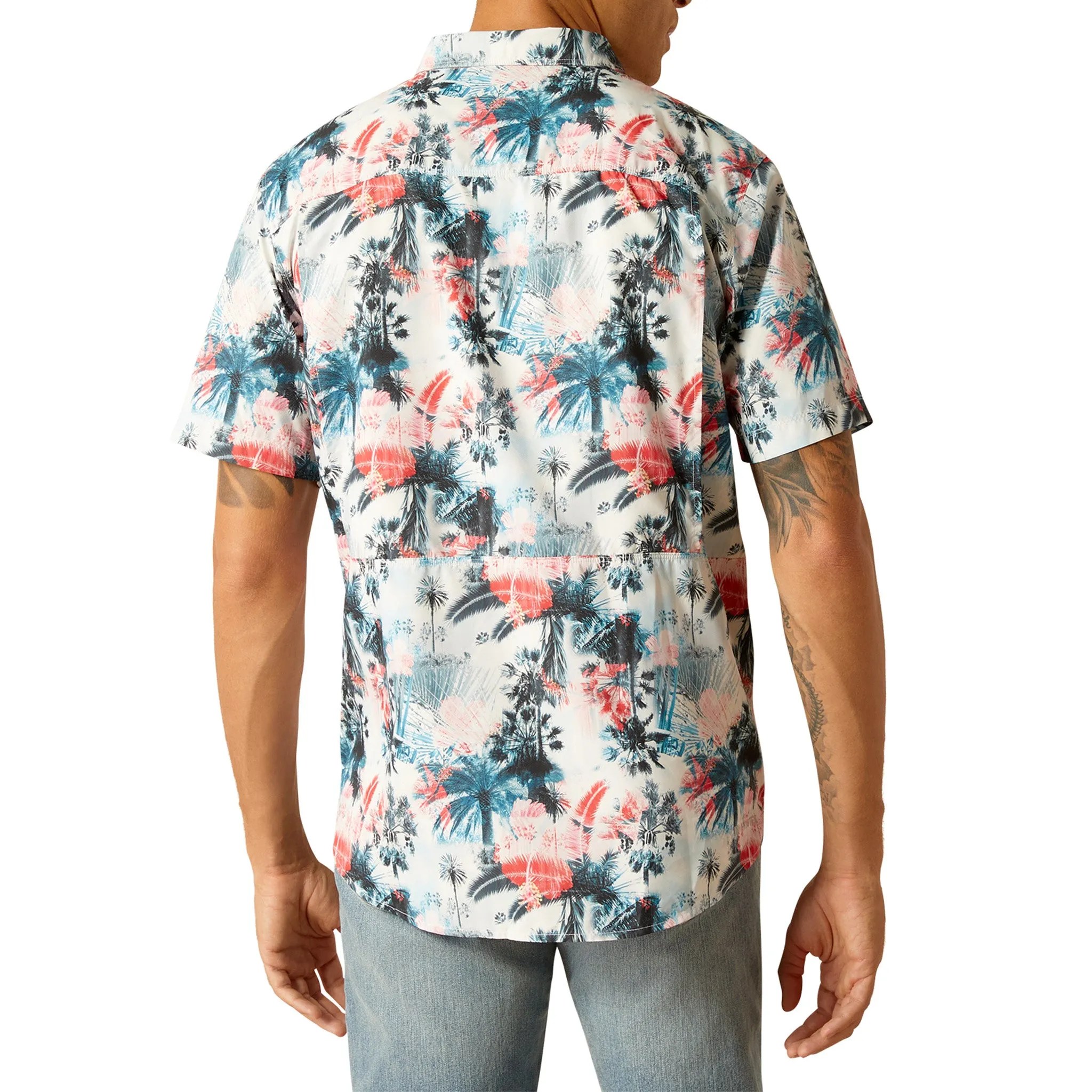 Ariat Men's VentTek White Hawaiian Floral Short Sleeve