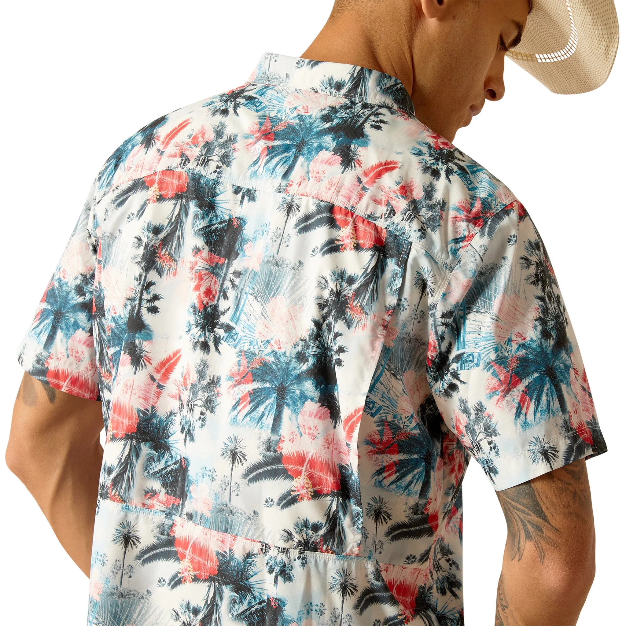 Ariat Men's VentTek White Hawaiian Floral Short Sleeve