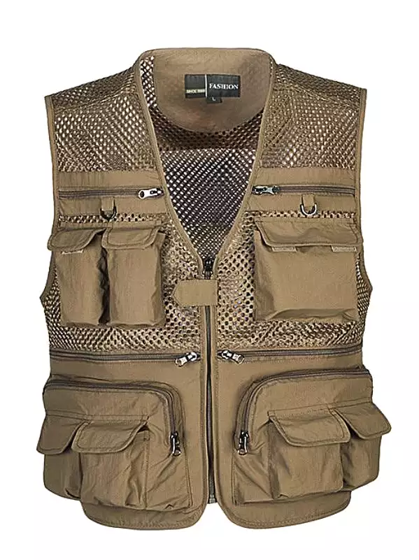 ASHORESHOP Men's Vest Tactical Gear Vest Summer Photographer Waistcoat