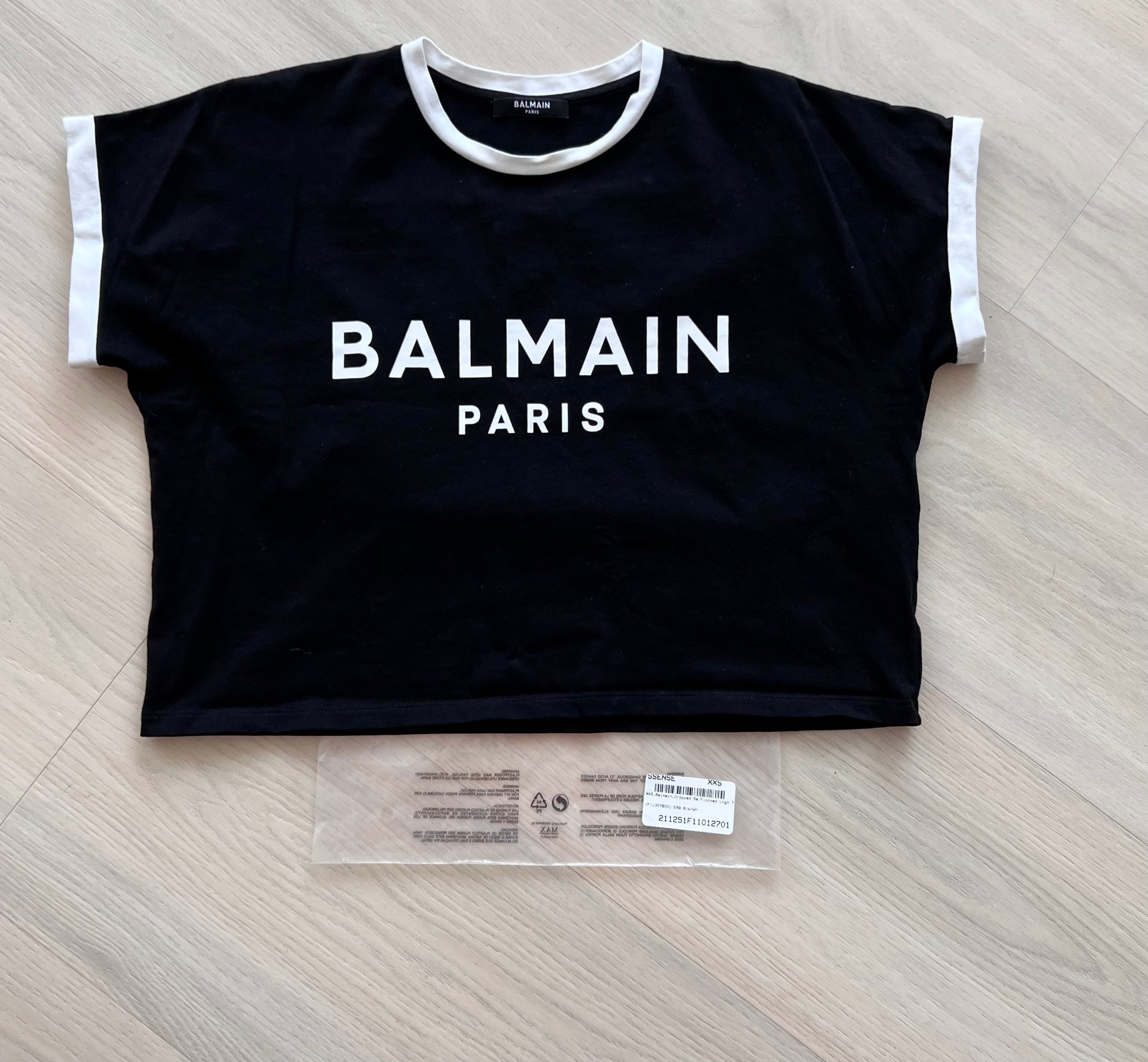 Balmain Logo Crop Tee