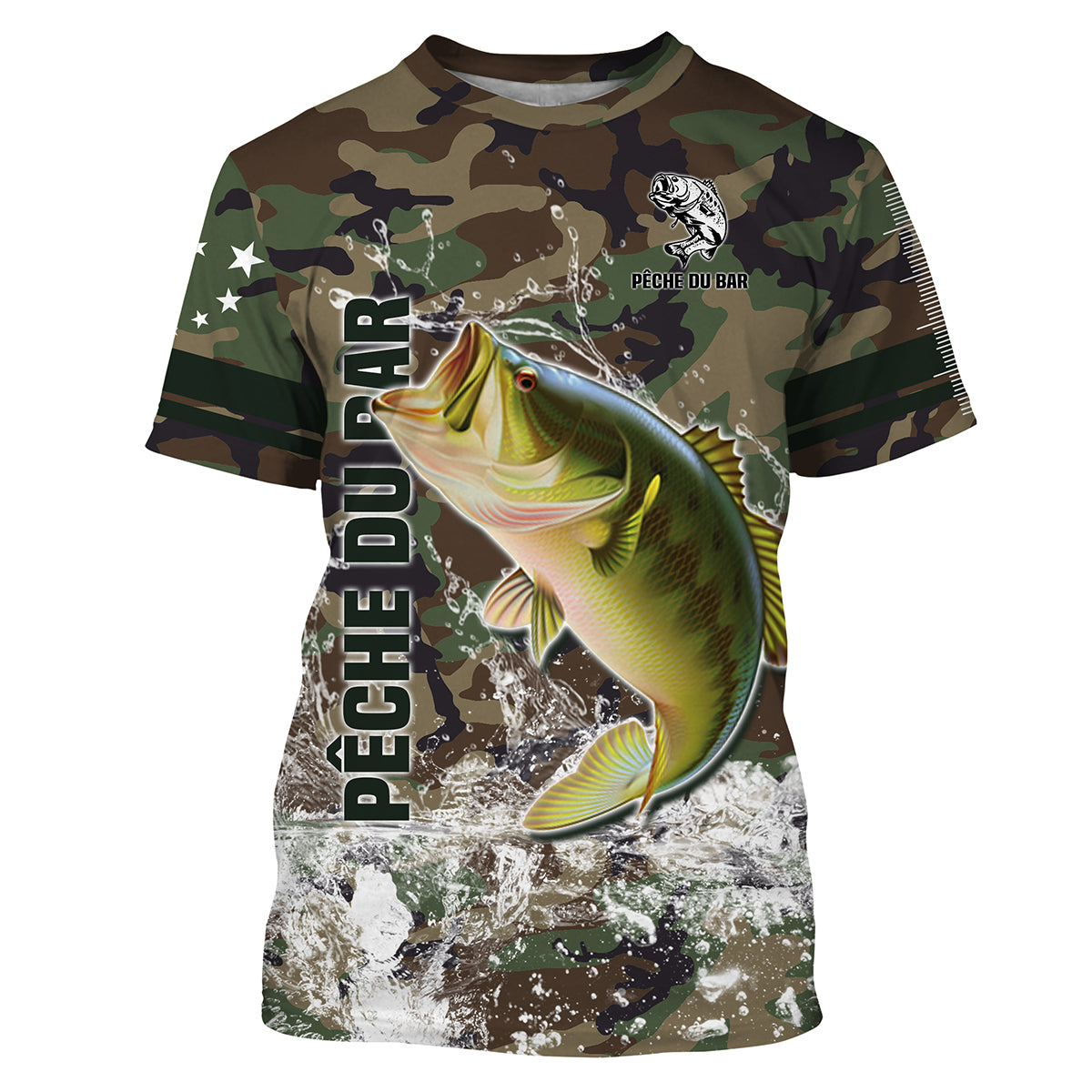 Bar Fishing, Original Gift for Fisherman, Camo Fishing, T-Shirt, Hoodie, UV-Protective Clothing, Personalized Gift