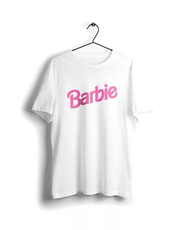 Barbie - White Basic T-shirt with Digital Graphics