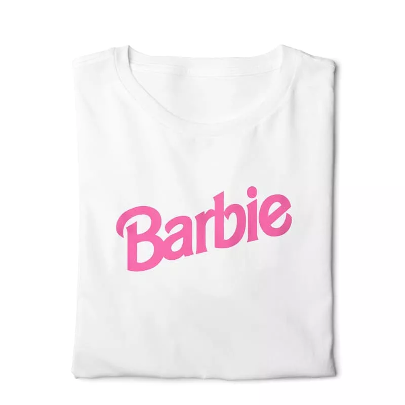 Barbie - White Basic T-shirt with Digital Graphics