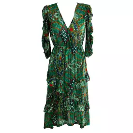 Ba&Sh Brand New 295 Green Floral Print Happy Maxi Dress XS