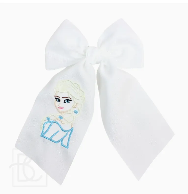 Princess Embroidered Bow Aqua Ice Princess - Beyond Creations