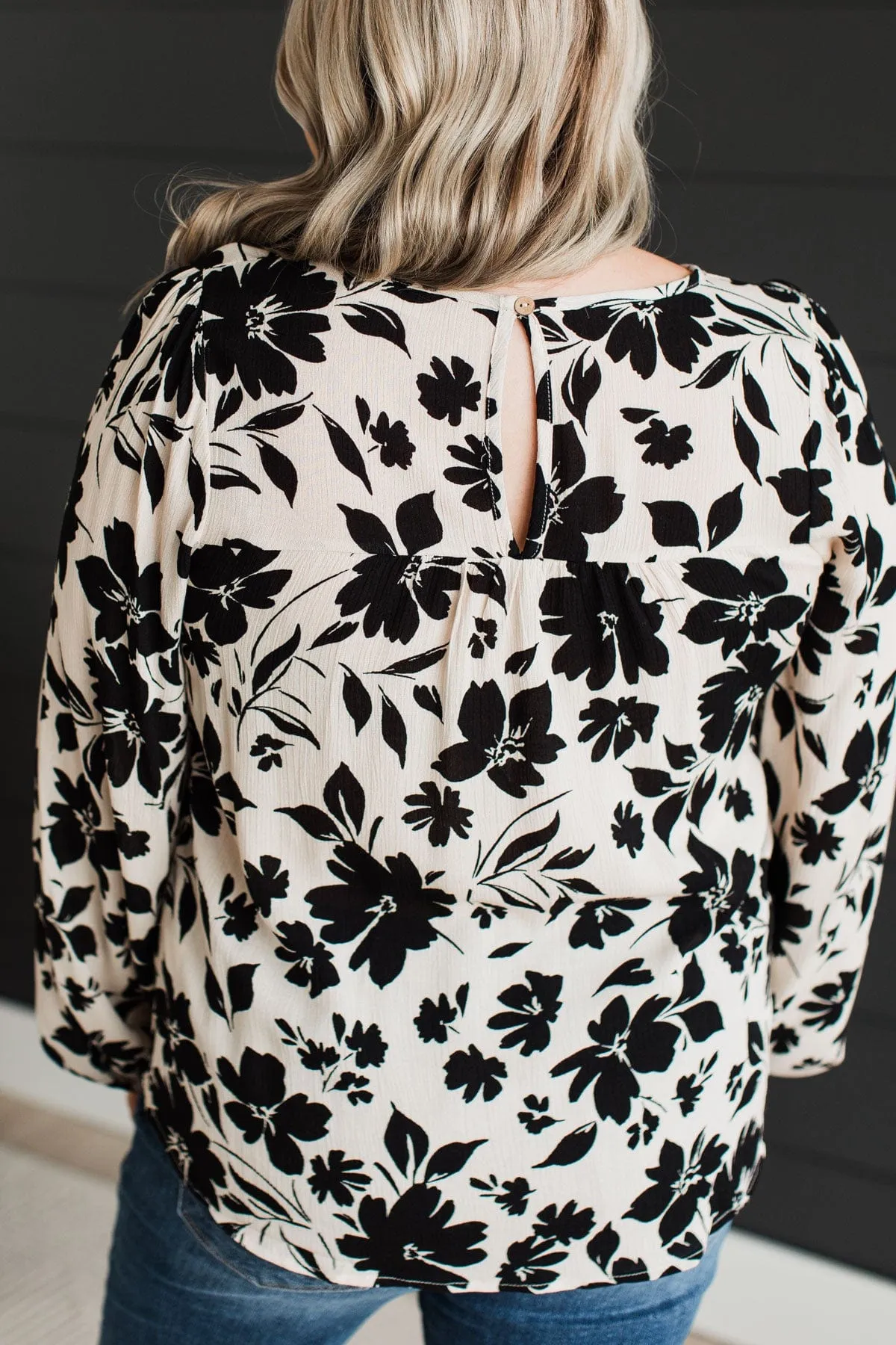 Light Taupe Floral Print Blouse - Shop Now
