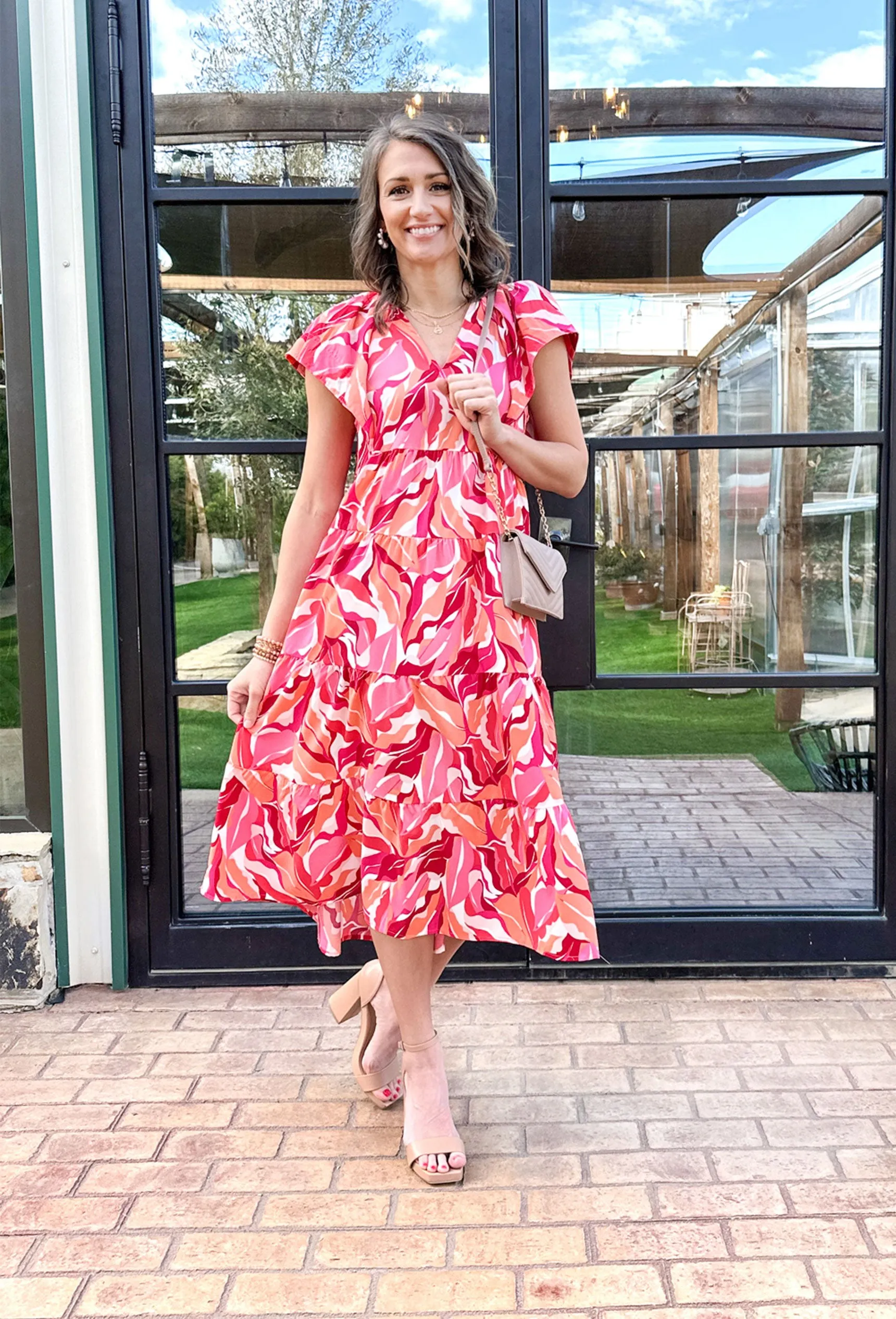 Chic Floral Print Midi Dress