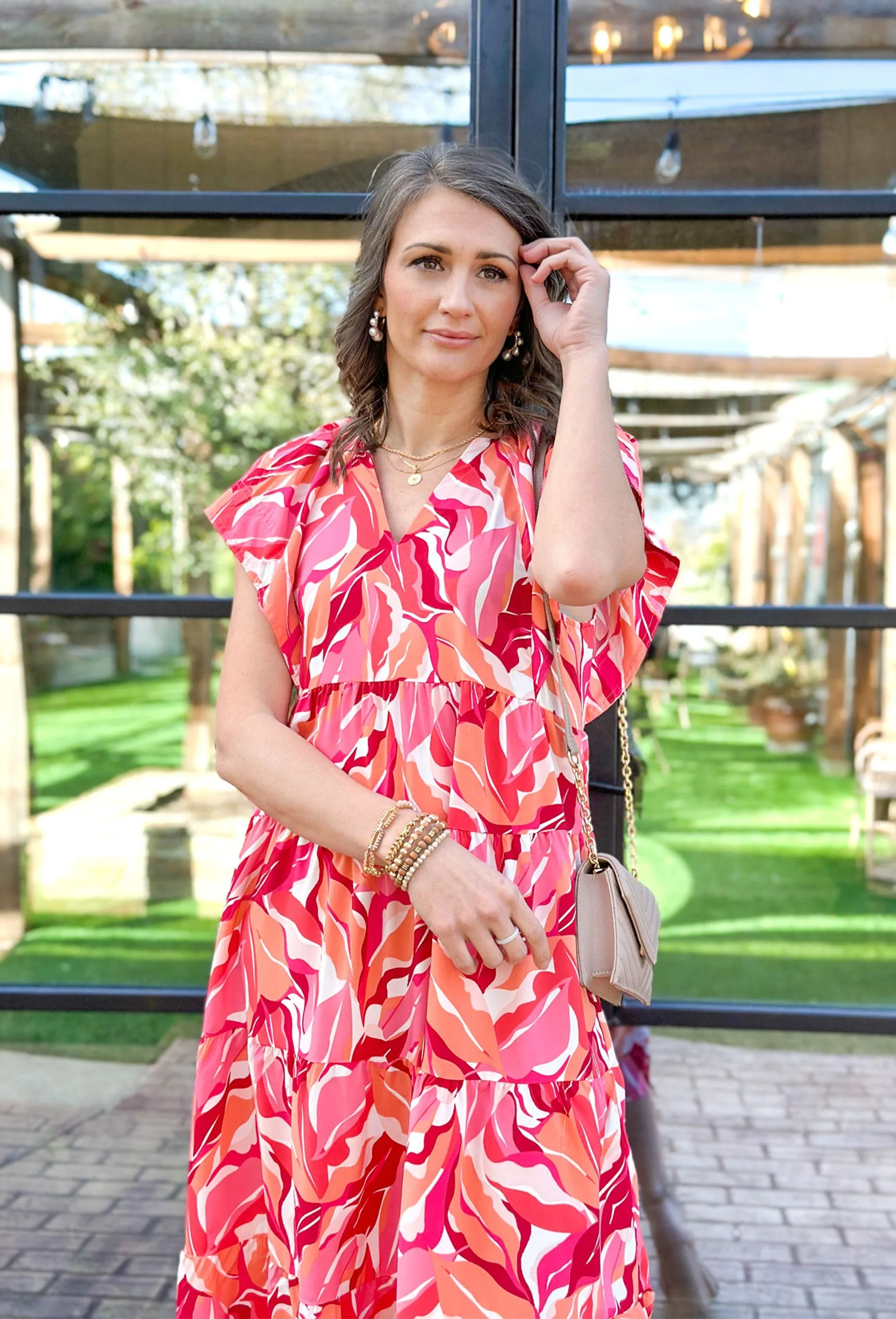 Chic Floral Print Midi Dress