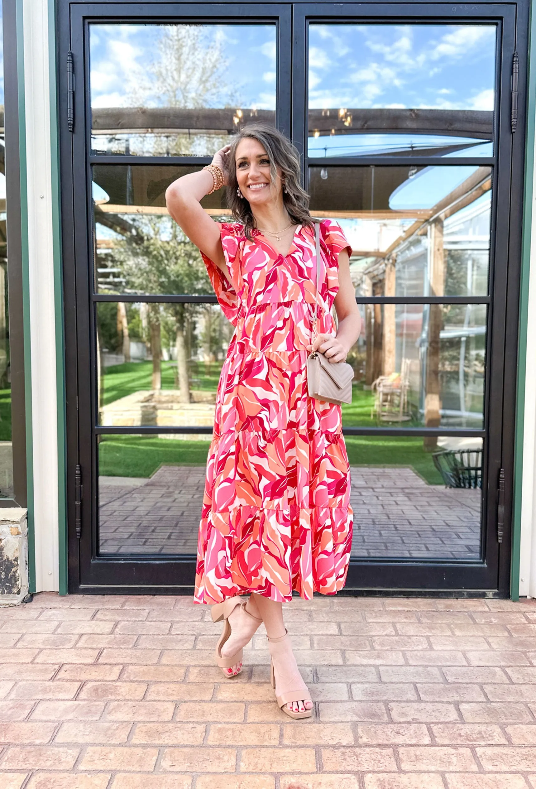 Chic Floral Print Midi Dress