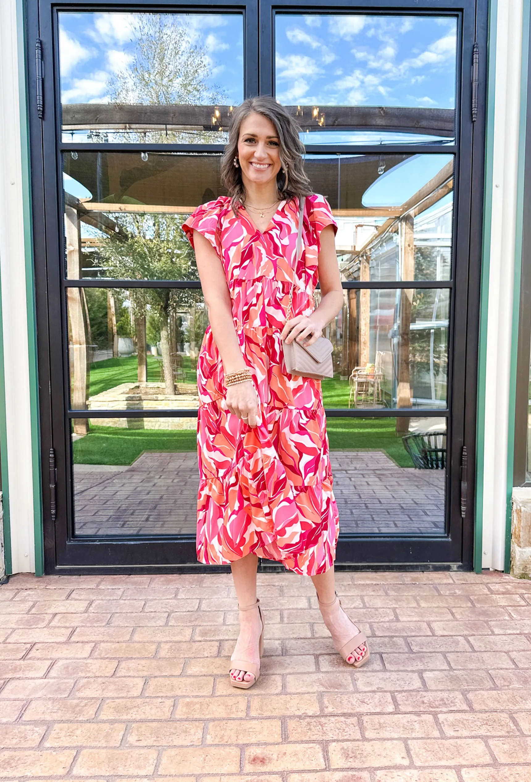 Chic Floral Print Midi Dress