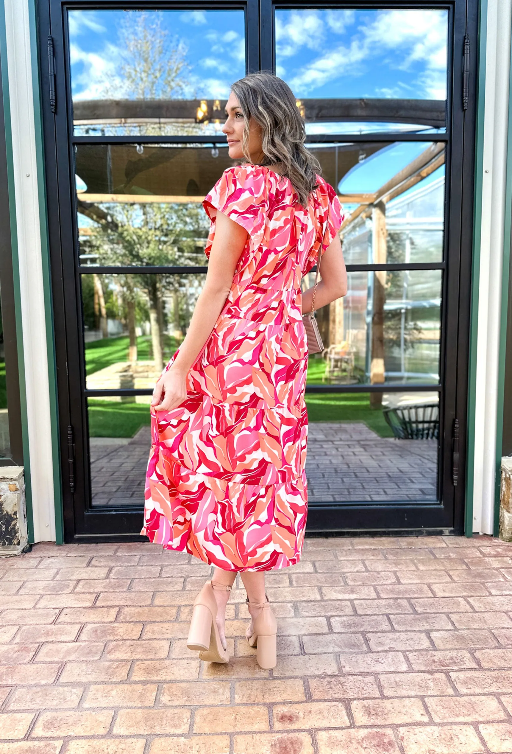 Chic Floral Print Midi Dress